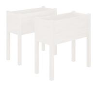 vidaXL Macetas para plantas, 2 unidades, blancas, 70x31x70 cm, madera maciza de pino