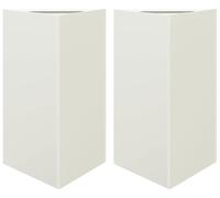 vidaXL Macetas para plantas, 2 unidades, blancas, triangulares, 50x43x75 cm, acero