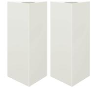 vidaXL Macetas para plantas, 2 unidades, blancas, triangulares, de 40x34,5x75 cm, de acero