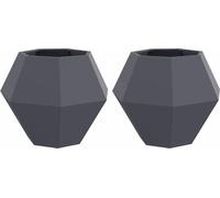 vidaXL Macetas para plantas, 2 unidades, color antracita, 75 x 75 x 60 cm, acero