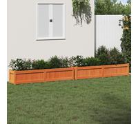 vidaXL Macetas para plantas, 2 unidades, color marrón cera, madera maciza de pino