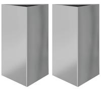 vidaXL Macetas para plantas, 2 unidades, triangulares, 50x43x75 cm, acero galvanizado