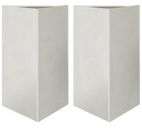 vidaXL Macetas para plantas, 2 unidades, triangulares, 50x43x75 cm, acero inoxidable