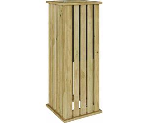 vidaXL Macetas rectangulares marrones, 33 x 33 x 85 cm, fabricadas en madera de pino tratada