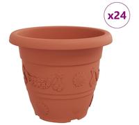 vidaXL: Macetas redondas, 24 unidades, color terracota, diámetro 39 cm, altura 32 cm, plástico