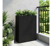 vidaXL Macetero Alto Negro 55 x 22 x 70 cm ratán sintético
