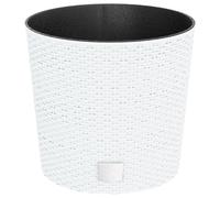 vidaXL Macetero con interior extraíble PP ratán 15/15,3 L Color Antracita, Blanco, y mas White