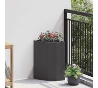 vidaXL Macetero de Esquina Negro 30 x 30 x 50 cm Acero, Jardín y Terraza, Jardinería de Acero Moderno, Maceta Resistente, Contenedor para Flores, Exhibidor de Plantas