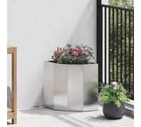 vidaXL Macetero de Esquina Plateado 30 x 30 x 35 cm Acero inoxidable