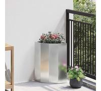 vidaXL Macetero de Esquina Plateado 30 x 30 x 50 cm Acero galvanizado