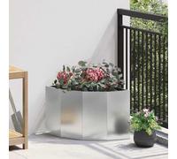 vidaXL Macetero de Esquina Plateado 45 x 45 x 35 cm Acero galvanizado