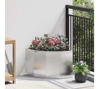 vidaXL Macetero de Esquina Plateado 45 x 45 x 35 cm Acero inoxidable