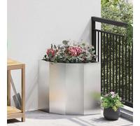 vidaXL Macetero de Esquina Plateado 45 x 45 x 50 cm Acero inoxidable