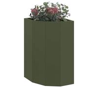 vidaXL Macetero de Esquina Verde oliva 30 x 30 x 50 cm Acero