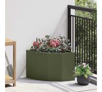 vidaXL Macetero de Esquina Verde oliva 45 x 45 x 35 cm Acero