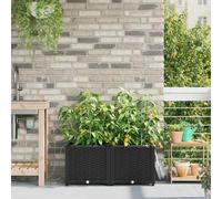 vidaXL Macetero de Jardín 2 pcs Negro 80 x 40 x 37,5 cm Plástico