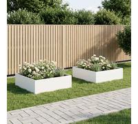 vidaXL Macetero de Jardín 2 uds. Blanco 100 x 100 x 30 cm