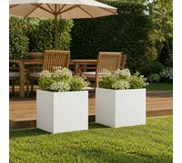 vidaXL Macetero de Jardín 2 uds. Blanco 20 x 20 x 20 cm