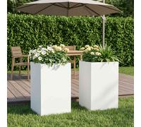 vidaXL Macetero de Jardín 2 uds. Blanco 30 x 30 x 50 cm