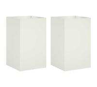 vidaXL Macetero de Jardín 2 uds. Blanco 30 x 30 x 50 cm