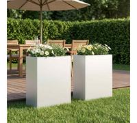 vidaXL Macetero de Jardín 2 uds. Blanco 40 x 20 x 40 cm
