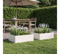 vidaXL Macetero de Jardín 2 uds. Blanco 40 x 40 x 20 cm