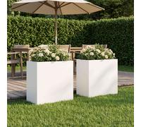 vidaXL Macetero de Jardín 2 uds. Blanco 50 x 30 x 40 cm
