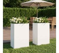 vidaXL Macetero de Jardín 2 uds. Blanco 50 x 40 x 75 cm