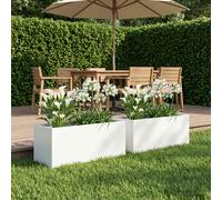 vidaXL Macetero de Jardín 2 uds. Blanco 60 x 20 x 20 cm