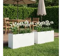 vidaXL Macetero de Jardín 2 uds. Blanco 80 x 30 x 40 cm