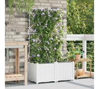 vidaXL Macetero de Jardín 2 uds. Blanco 80 x 40 x 142 cm PP