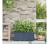 vidaXL Macetero de Jardín 2 uds. Gris 80 x 40 x 37,5 cm PP