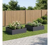 vidaXL Macetero de Jardín 2 uds. Gris antracita 100 x 100 x 30 cm