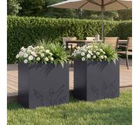 vidaXL Macetero de Jardín 2 uds. Gris antracita 50 x 30 x 49 cm