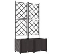 vidaXL Macetero de jardín 2 uds. Marrón 80 x 40 x 143 cm PP