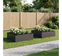 vidaXL Macetero de Jardín 2 uds. Negro 100 x 100 x 30 cm