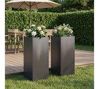 vidaXL Macetero de Jardín 2 uds. Negro 20 x 20 x 50 cm
