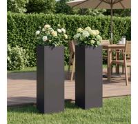 vidaXL Macetero de Jardín 2 uds. Negro 20 x 20 x 75 cm