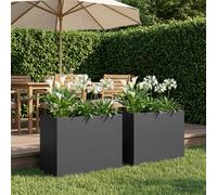 vidaXL Macetero de Jardín 2 uds. Negro 60 x 30 x 40 cm