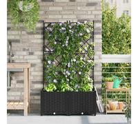 vidaXL Macetero de jardín 2 uds Negro 80 x 40 x 143 cm Plástico resistente al clima