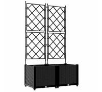 vidaXL Macetero de jardín 2 uds Negro 80 x 40 x 143 cm Plástico resistente al clima