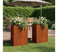 vidaXL Macetero de Jardín 2 uds. Oxidado 40 x 30 x 75 cm Acero oxidado