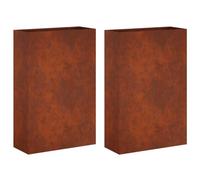 vidaXL Macetero de Jardín 2 uds. Oxidado 50 x 20 x 75 cm Acero Oxidado