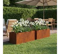 vidaXL Macetero de Jardín 2 uds. Oxidado 60 x 20 x 20 cm Acero oxidado