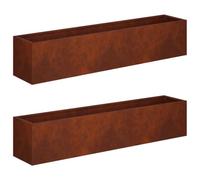 vidaXL Macetero de Jardín 2 uds. Oxidado 80 x 20 x 20 cm Acero Oxidado