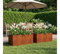 vidaXL Macetero de Jardín 2 uds. Oxidado 80 x 40 x 40 cm Acero oxidado