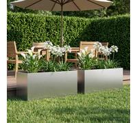 vidaXL Macetero de Jardín 2 uds. Plateado 100 x 40 x 40 cm