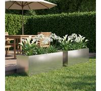vidaXL Macetero de Jardín 2 uds. Plateado 40 x 20 x 20 cm
