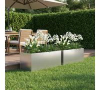 vidaXL Macetero de Jardín 2 uds. Plateado 40 x 20 x 20 cm