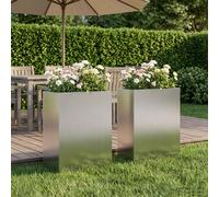 vidaXL Macetero de Jardín 2 uds. Plateado 40 x 20 x 50 cm